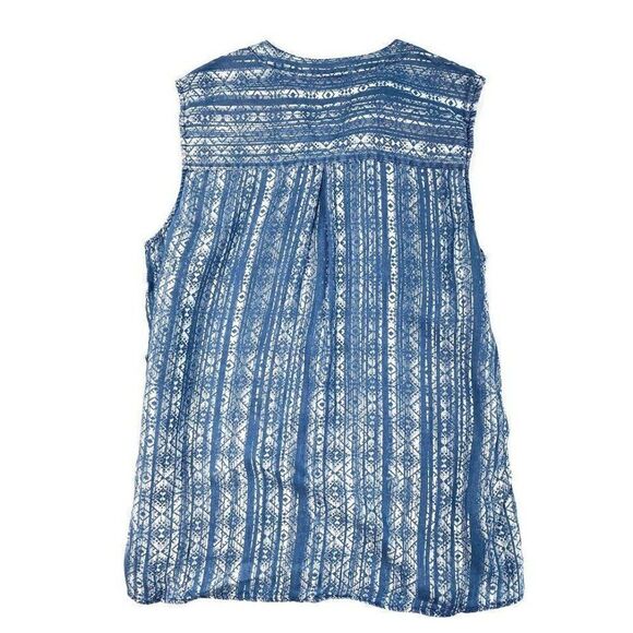 Style‎ & Co Shirt Top Large Blue White Relaxed - Picture 2 of 10